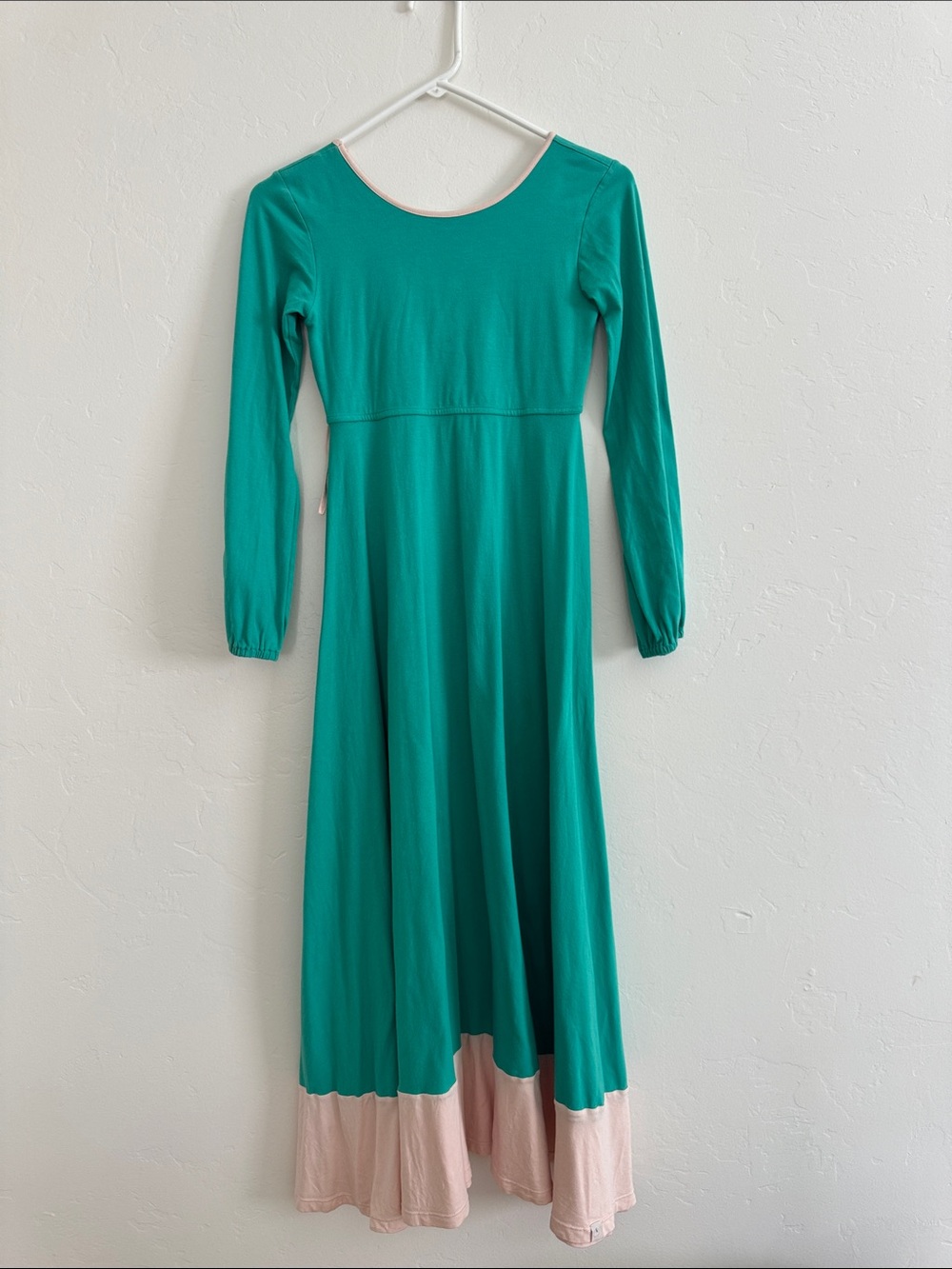 Well Dressed Wolf Omi Jo Teal Maxi Dress with Pink Hem